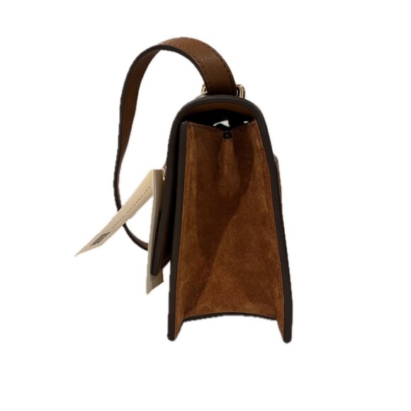 Tory Burch Miller Pebbled Leather Shoulder Bag in Forest Brown  NEW - Picture 5 of 11